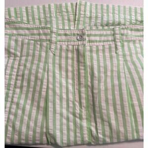 Liz Sport Petites Size 12 Women's Skirt Green & White Stripes